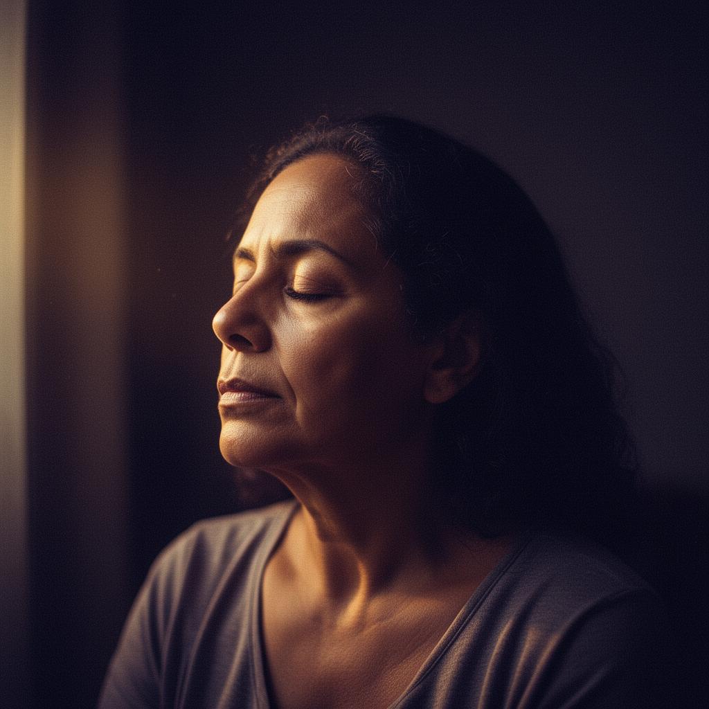 Mulher em silêncio, ouvindo a si mesma